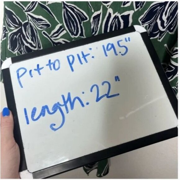 ModCloth Womens Sleeveless Floral Print Tie Front Top - Green & Navy - Size M - Picture 6 of 6